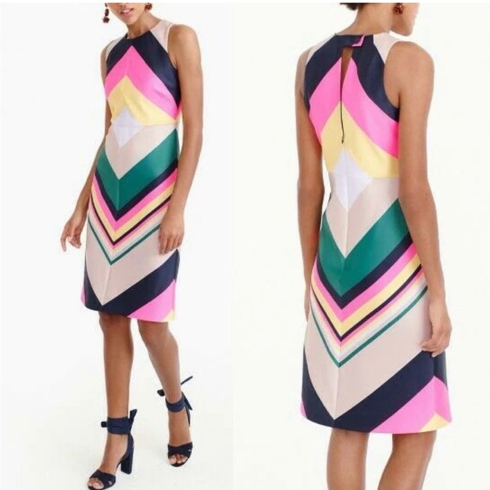 J. Crew Collection Neon Stripe Azalea Dress